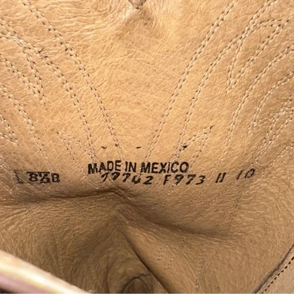 Frye Cowboy Boots Women Size 8.5 Brown Leather Heeled 8.5B - Picture 4 of 8